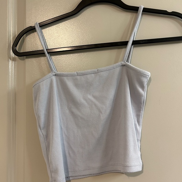 Brandy Melville Women's Light Blue Ribbed Camisole - Picture 3 of 3